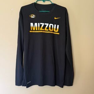 NIKE Mizzou Men’s Dri-Fit Long Sleeve Crewneck Shirt - Large University Missouri